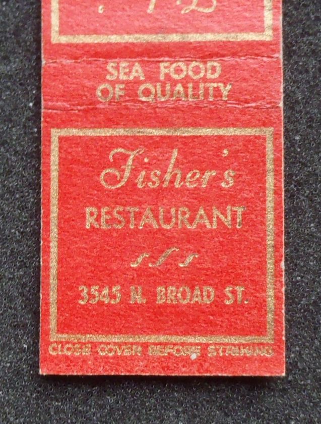 1940s? Fishers Restaurant Broad St Philadelphia PA MB  