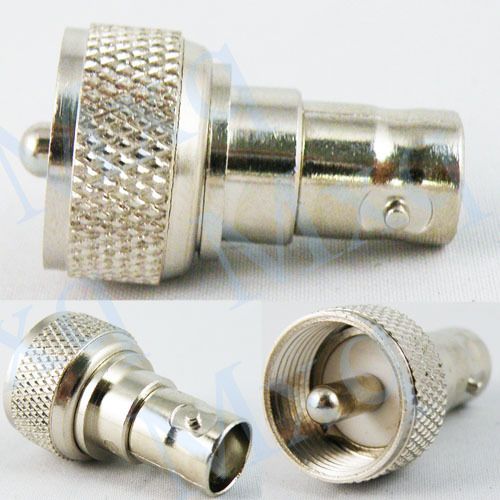 BNC Female to UHF Male PL 259 Coax RF Adapter Connector  