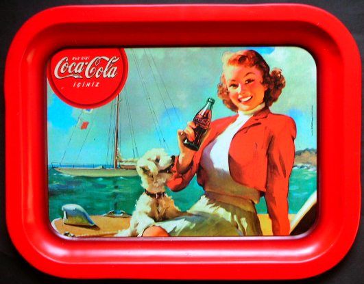 TURKEY TURKISH COCA COLA COKE METAL TRAY SET OF 5 RRR  