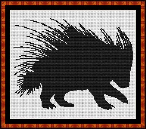 Cross Stitch Chart ~ SILHOUETTE   PORCUPINE  