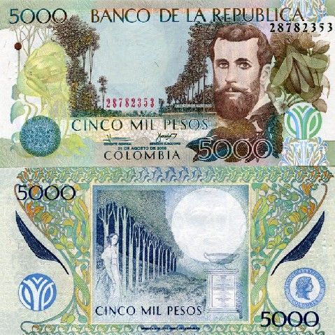 colombia 5000 pesos banco de la republica 21 8 2009 pick new grade unc 