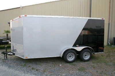 NEW 7X16 TANDEM AXLE ENCLOSED CARGO MOTORCYCLE TRAILER  