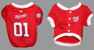   Nationals MLB Pet Dog Red Baseball Jersey Sizes S M L XL  