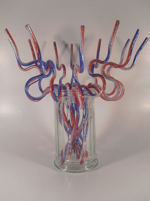 Krazy Straw (crazy straws) 12 ct PATRIOTIC Drinking 9  