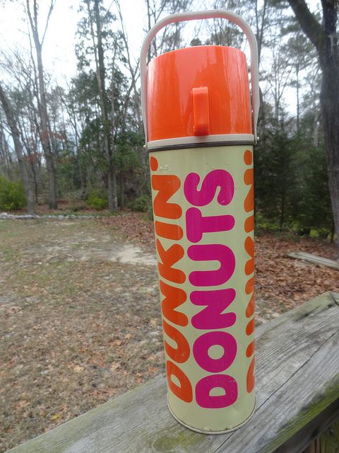 VTG 1970s Retro Groovy Dunkin Donuts Metal Coffee Thermos King Seeley 