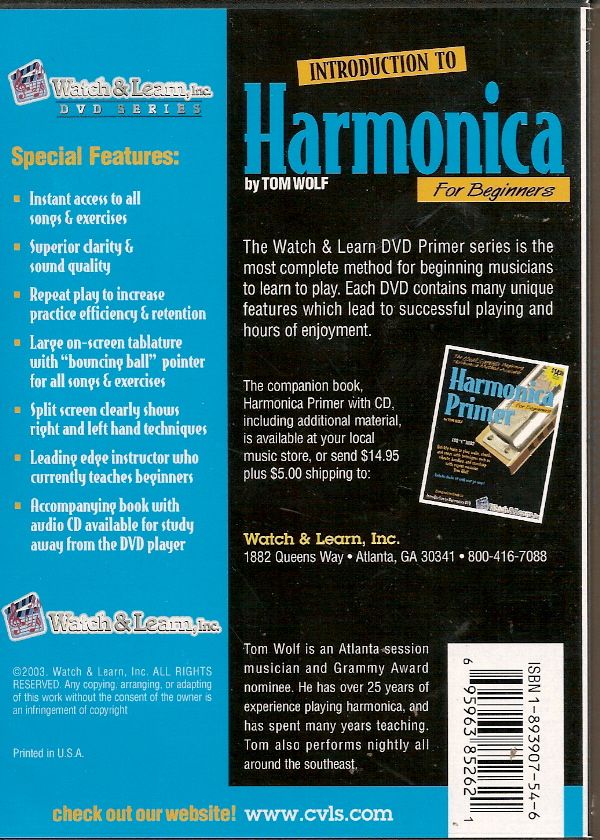 INTRO TO HARMONICA Beginners C Harp Instructional DVD  