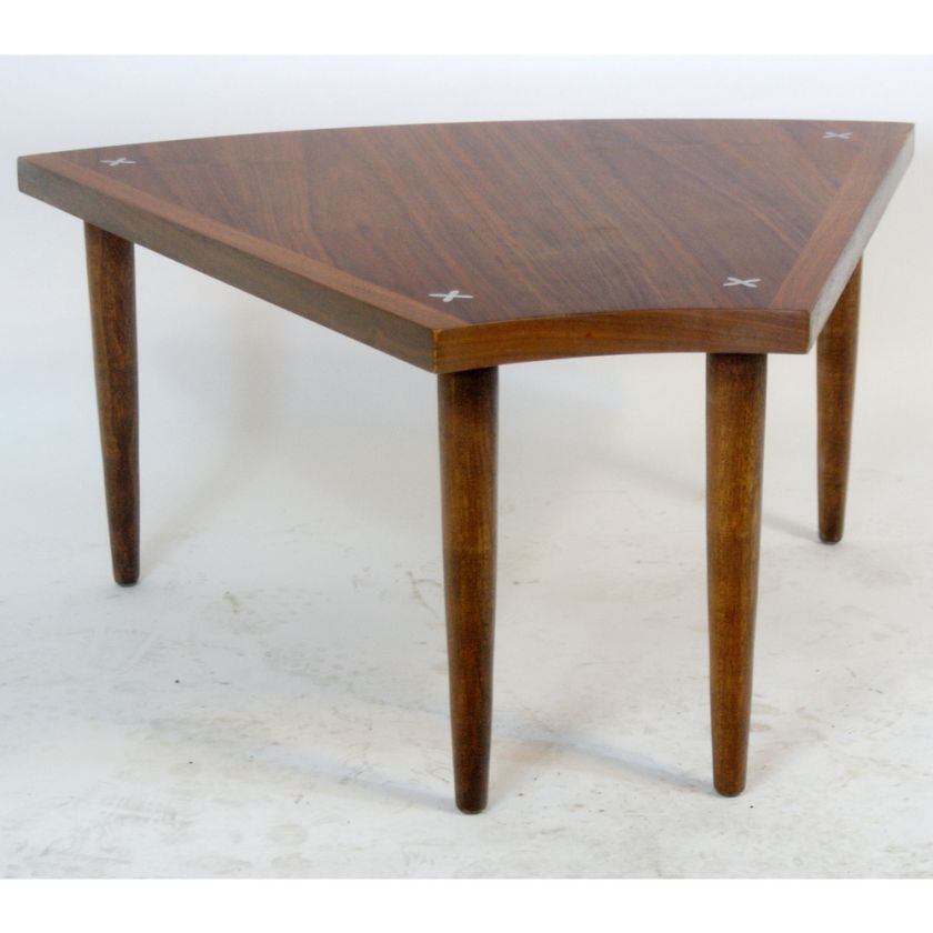 Vintage Danish Style Walnut Side End Low Table  