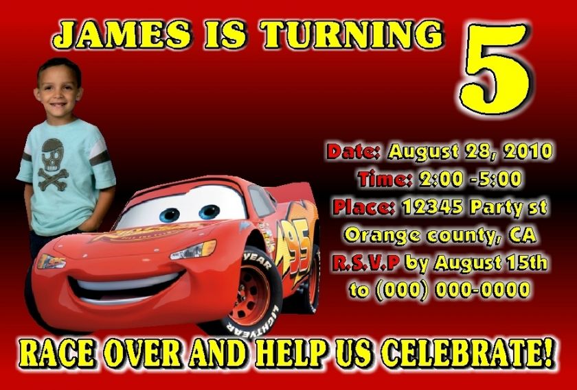 CARS PIXAR 2 BIRTHDAY PARTY INVITATIONS AND FAVORS FAST AND FREE 