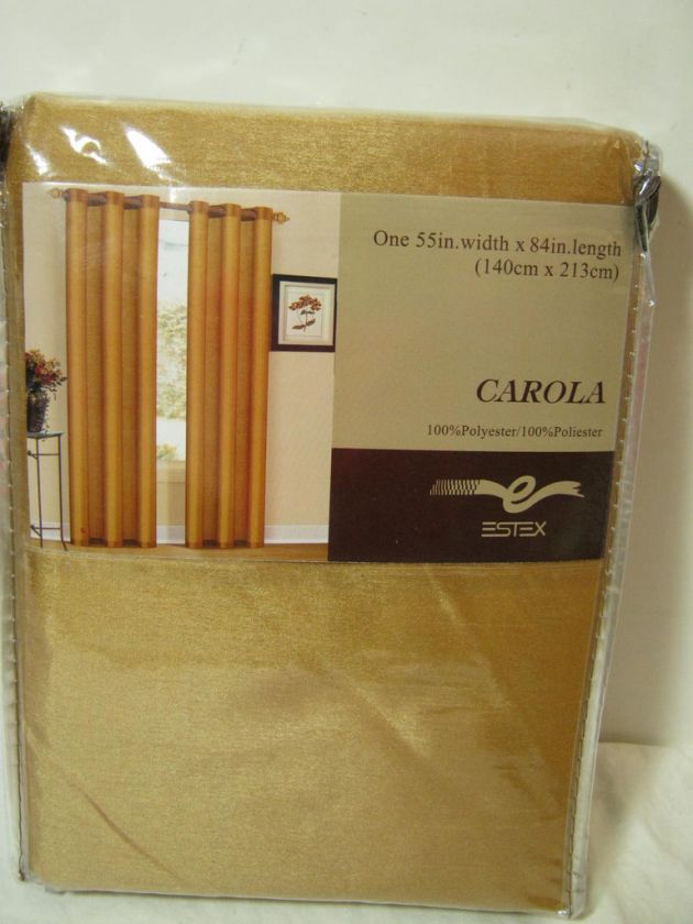 ESTEX CAROLA FAUX SILK GROMMET PANEL GOLD 55x84 NIP  