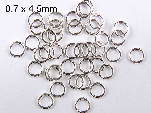 50 Sterling 925 silver Open Jump Rings 21ga 4.5mm #205  