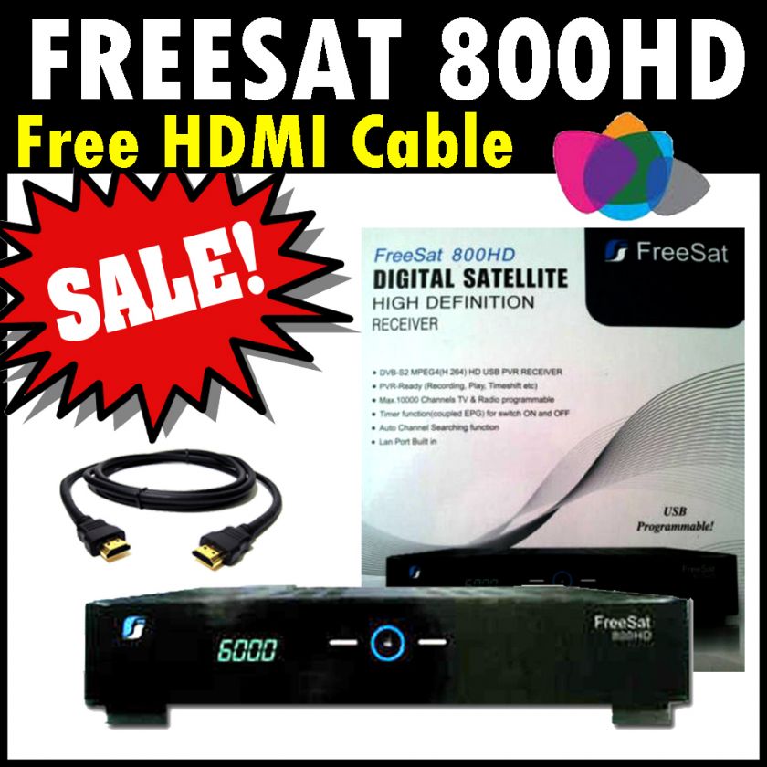 New Freesat 800 HD FTA Receiver + Free HDMI Cable Lowest Price 