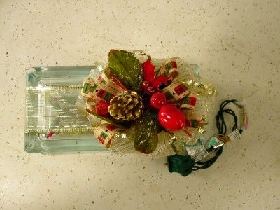 CRAFT GLASS BLOCK Festive Multi Colored Gift Night Lamp  