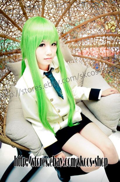 Code Geass C.C Cosplay wig costume 100cm  