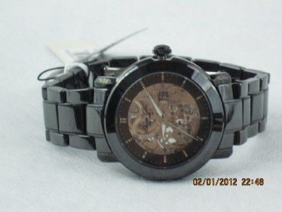 Kenneth Cole New York KC 4725 Womens Automatic Black Ceramic Skeleton 