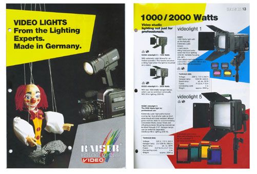 this item is photographic literature kaiser video light color catalog 