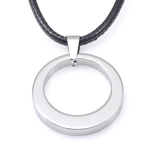 Tungsten Carbide Round Engrave Pendant Necklace New  