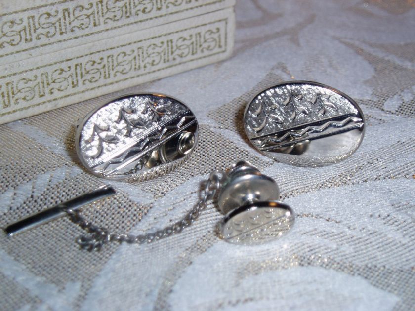 Vintage Mens Cuff Links Set Marked FOSTER  