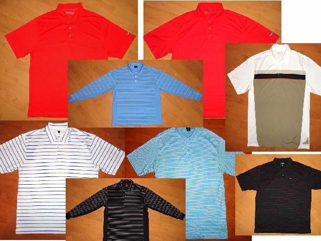 LOT of 8 NIKE GOLF & FACONNABLE POLO SHIRTS LARGE MENS L  