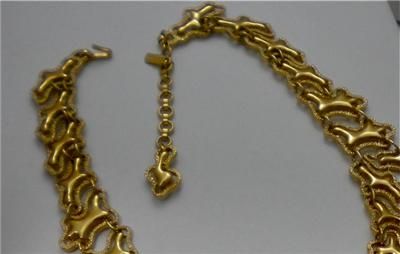 Vintage MONET Stunning Gold Tone Bib Necklace  