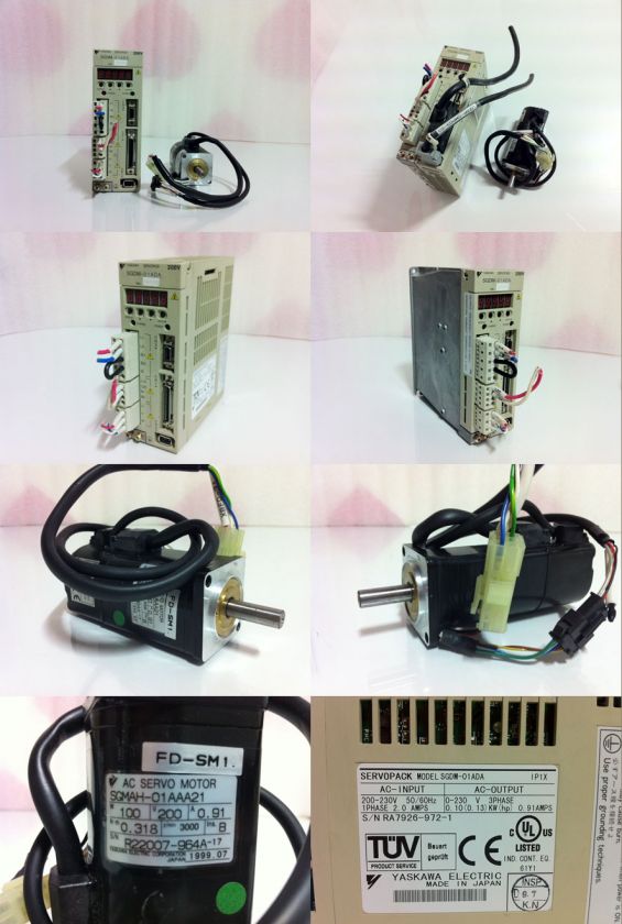 Yaskawa 100W Servo Drive & Motor Set→SGDM 01ADA + SGMAH 01AAA21 