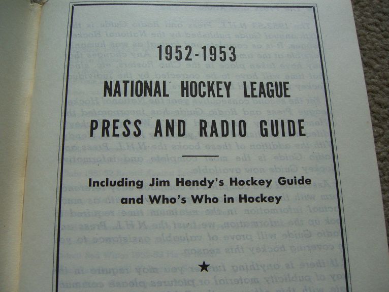 Clarence Campbell signed 1952 1953 NHL media guide D. 1984 HOF  