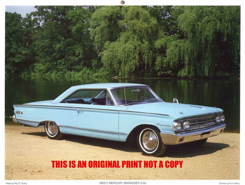 1963 1/2 Mercury Marauder S 55 rare muscle car print  