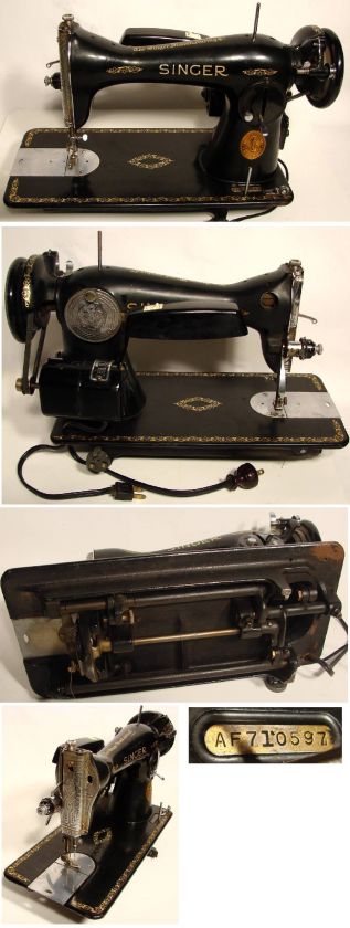 Old Vintage Antique AF710597 SINGER SEWING MACHINE  