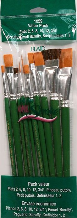 Donna Dewberry FOLKART ONE STROKE PAINT BRUSHES (10)   PF1059  