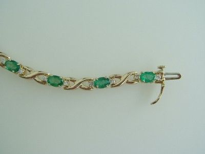 Cts. 14k. Yellow Gold Emerald & Diamond Bracelet  