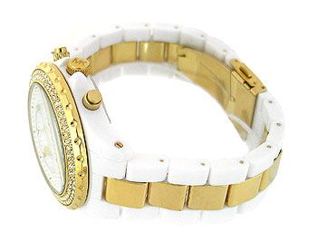 Michael Kors MK5355 White Round Dial White/gold Plastic/gold tone 