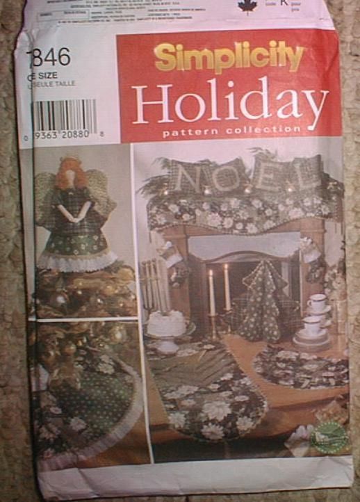 SIMPLICITY CHRISTMAS PATTERN~ANGEL TREE TO~MANTEL~SKIRT  