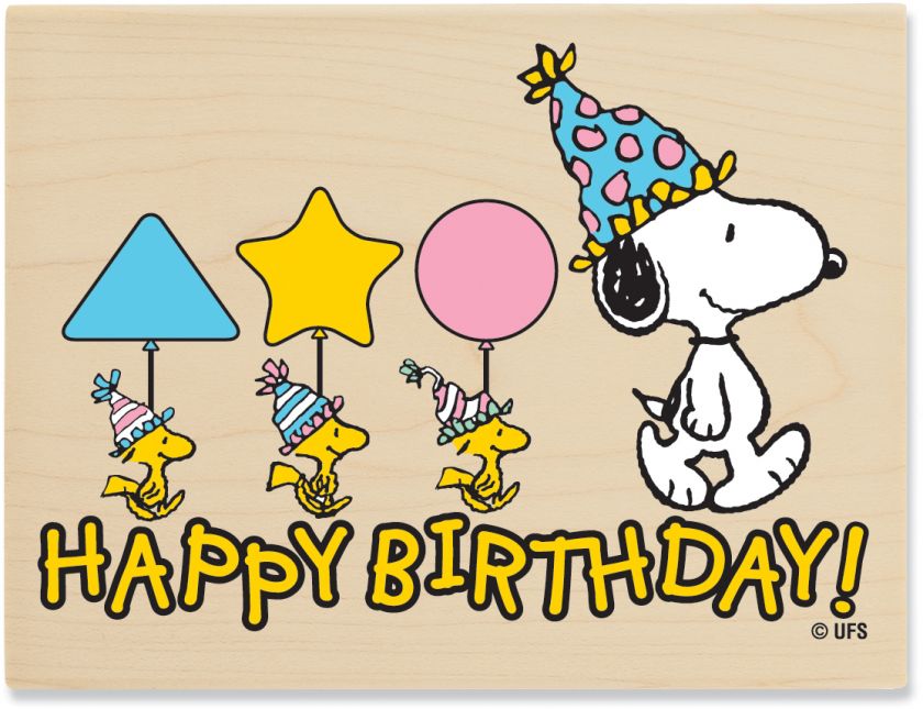   Birthday Peanuts Mounted Rubber Stamp 2.625X3.625 PEUR 1006  