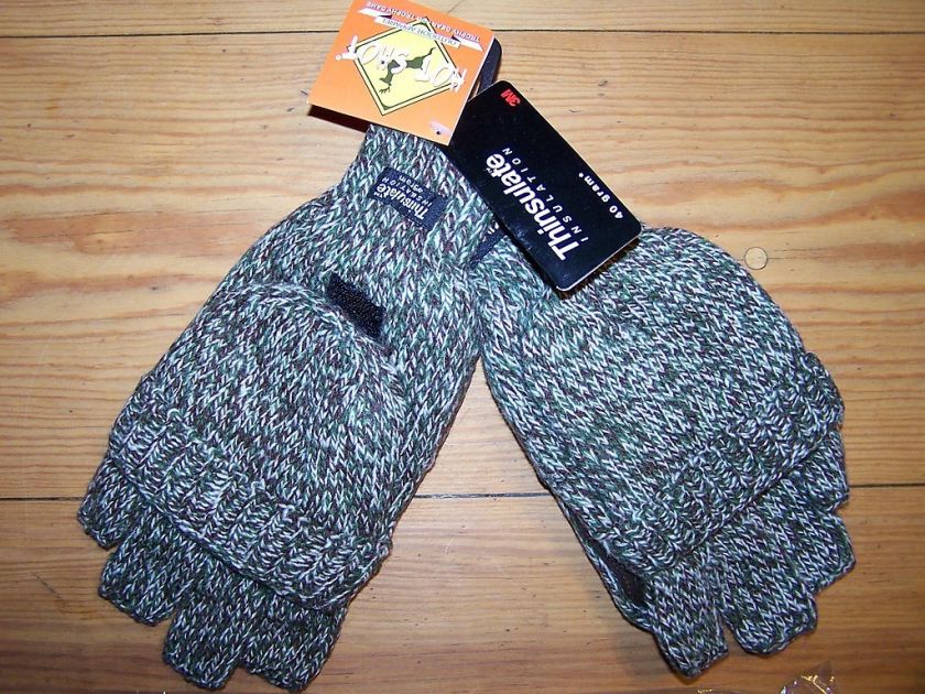 pr THINSULATE KNIT CAMO MITTEN GLOVE COMBO RAGGWOOL  