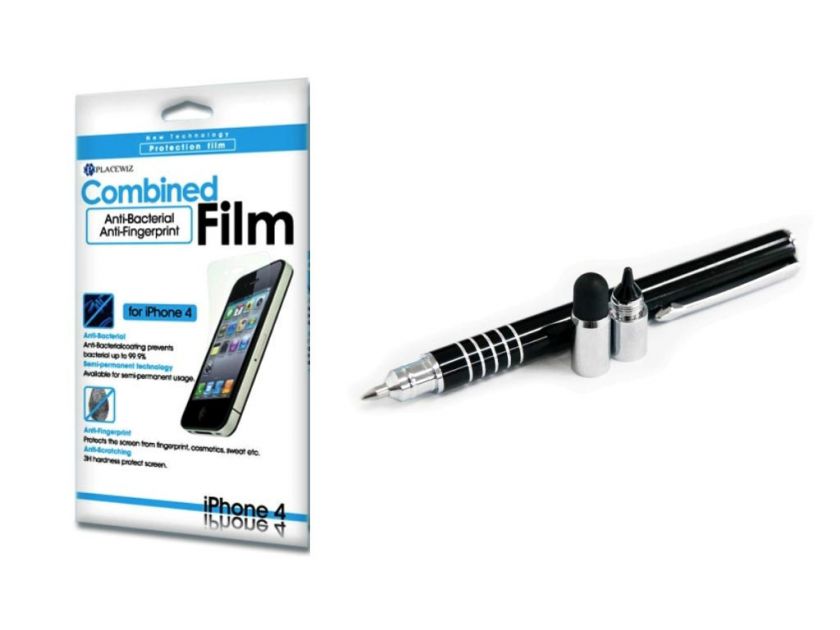   Stylus Pen, Anti Bacteria & Fingerprint Screen Protector iPhone 4