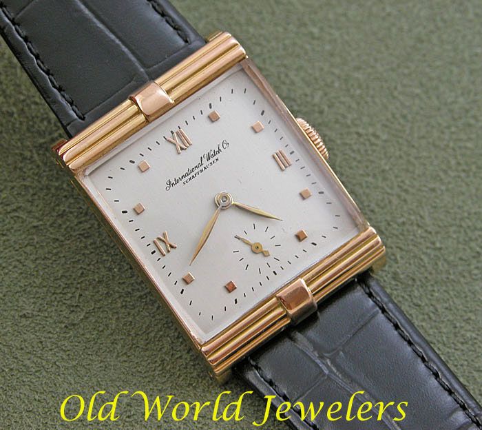   Rose Gold Mechanical Vintage Watch Square Case Sub Seconds Circa 1945