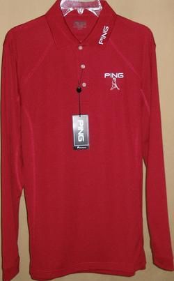   Tour Logo Long Sleeve textured ottoman polo XXL(Dark Berry)  