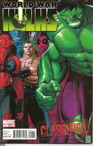 Marvel Comics WORLD WAR HULKS #1 Classified WWHS 1st ED  