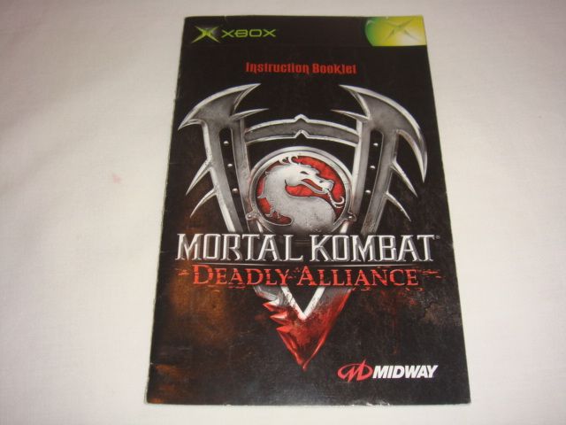   Mortal Kombat Deadly Alliance Original Xbox Instruction Booklet  